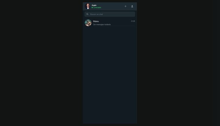 La lista de conversaciones de Private Chat en la app Android