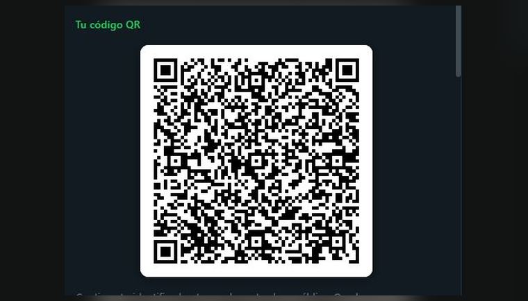 Pantalla de perfil de Private Chat mostrando el código QR de alta de contacto